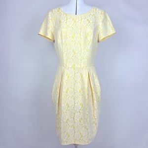 Robert Rodriguez Pale Yellow Lace Mini Dress Size M
